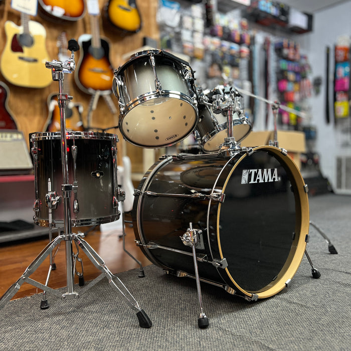 USED Tama Superstar Custom 5-Piece Drum Set w/ Hardware, Titanium Fade