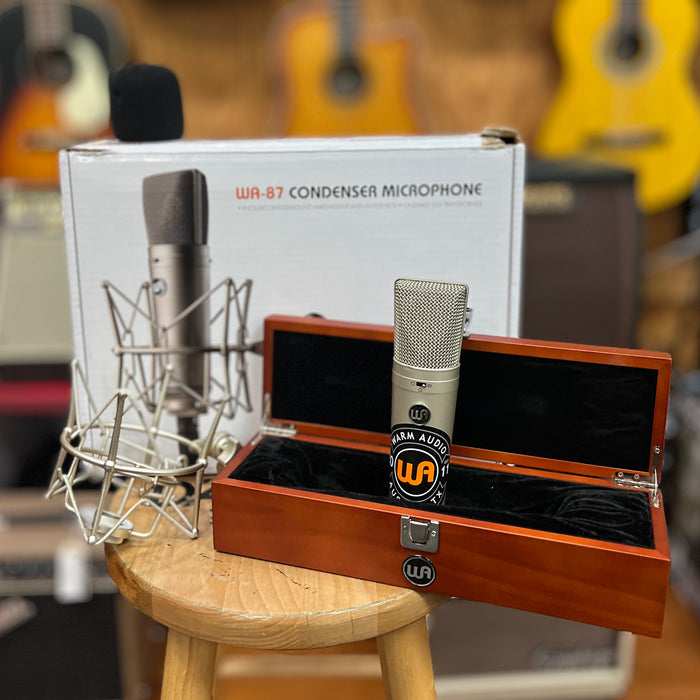 USED Warm Audio WA-87 R1 Condenser Microphone w/ Wood Case, Shockmount & Box