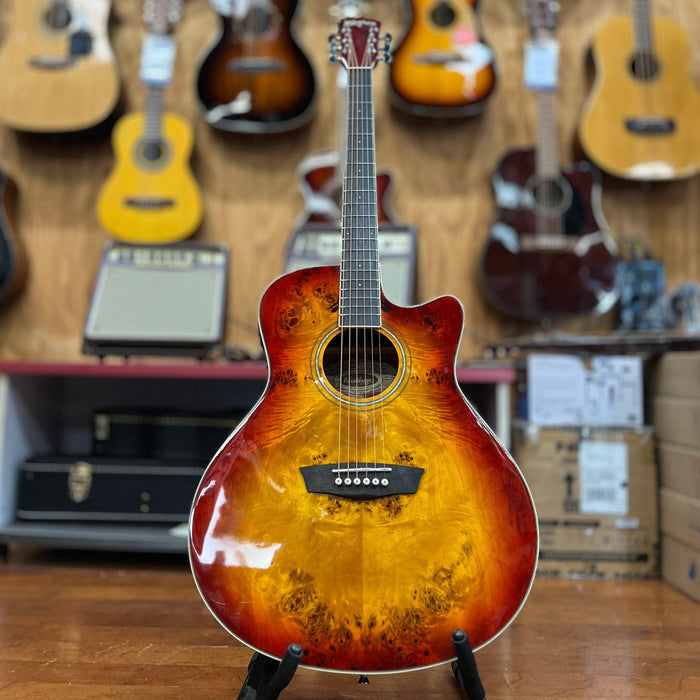 USED Washburn Deep Forest Burl 6 String Acoustic-Electric Guitar, Amber Fade