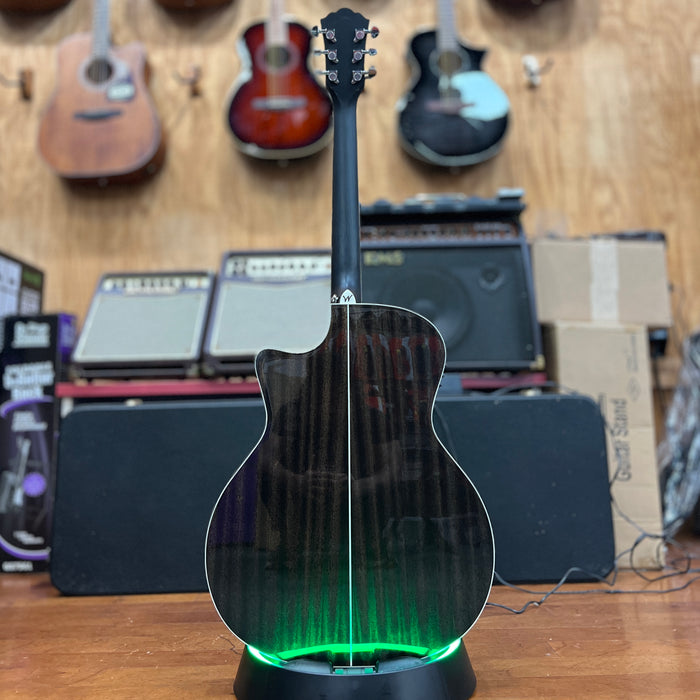 USED Washburn Deep Forest Spalted Maple Acoustic-Electric Guitar, Black Fade