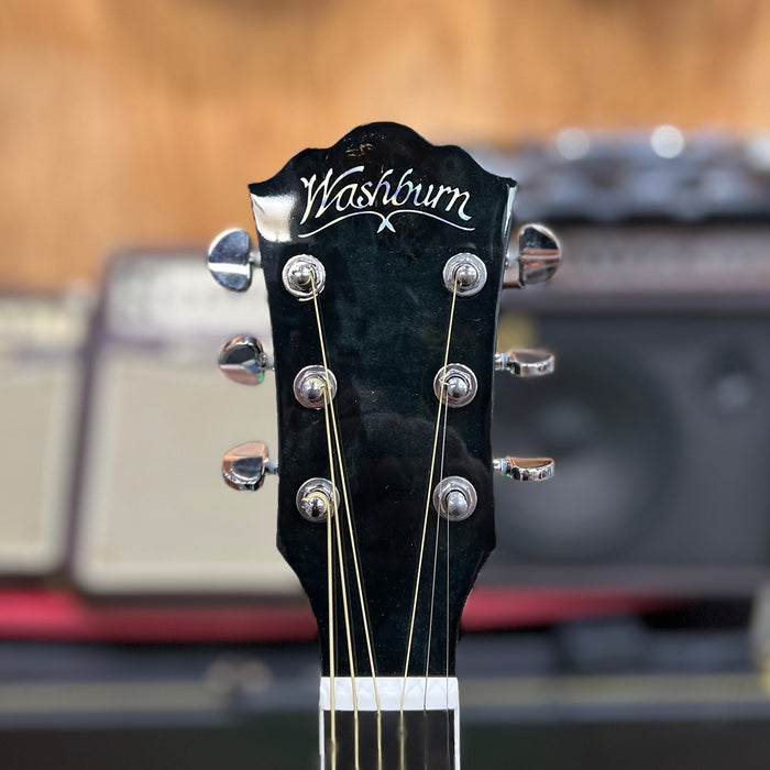 USED Washburn Deep Forest Spalted Maple Acoustic-Electric Guitar, Black Fade
