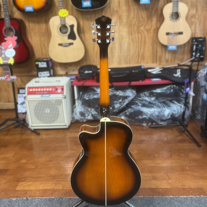 USED Washburn EA15ATB Festival Mini Jumbo: Flame Maple Top, Tobacco Burst Finish