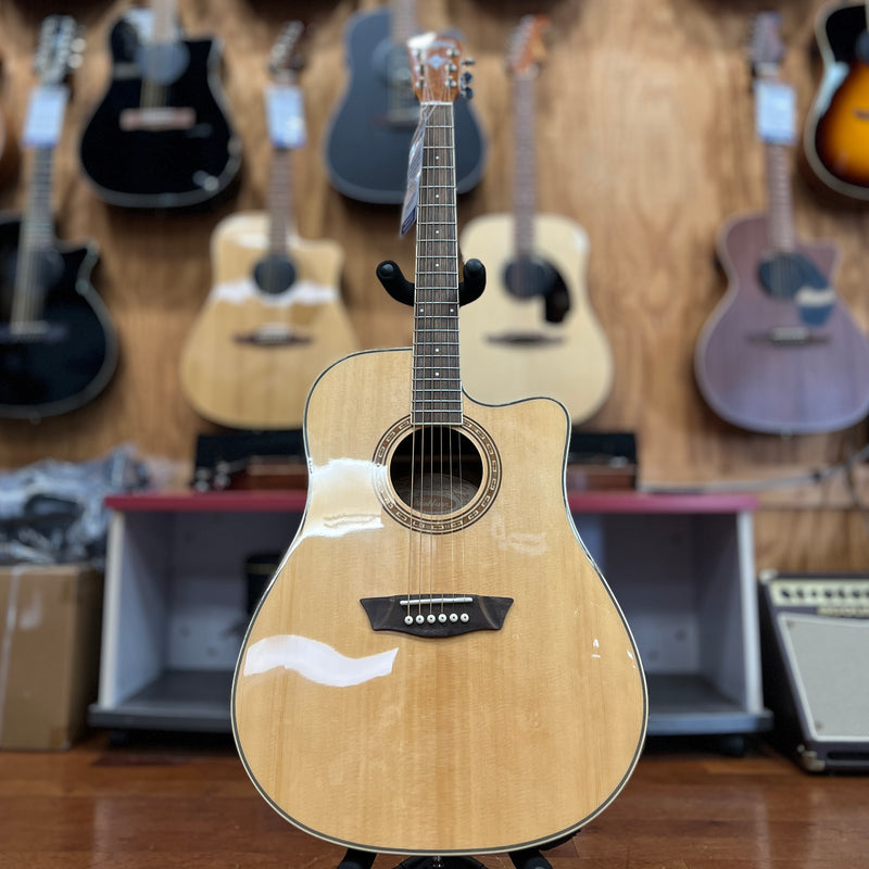 USED Washburn Harvest Series WD7SCE Acoustic Electric Guitar, Gloss Natural