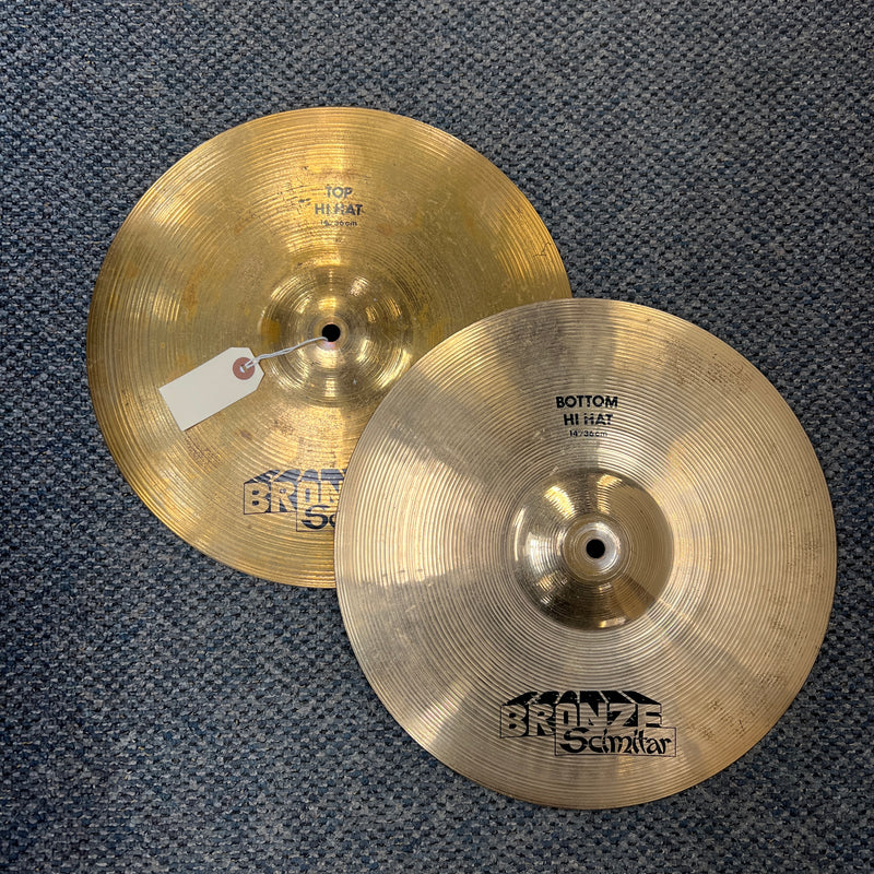 USED Zildjian Bronze Scimitar Hi-Hat Cymbal PAIR