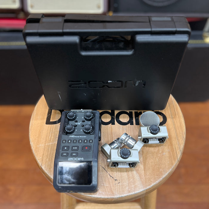 USED Zoom H6 Handy Recorder w/ case & accs