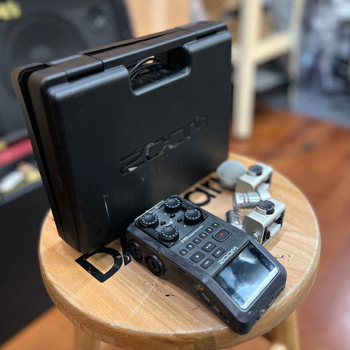 USED Zoom H6 Handy Recorder w/ case & accs