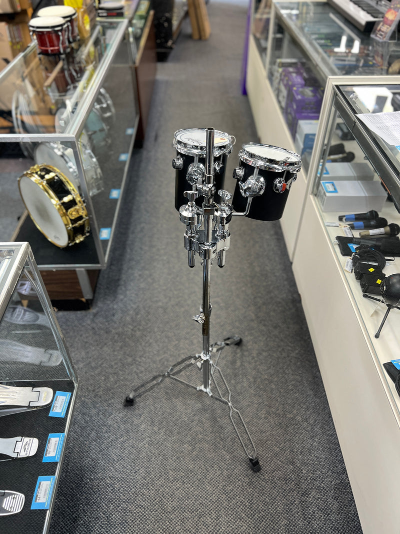 USED ddrum DECCABON Fiberglass Set 6X8 & 6X6 w/ Stand, Black