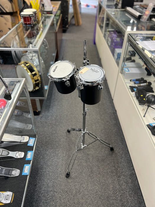 USED ddrum DECCABON Fiberglass Set 6X8 & 6X6 w/ Stand, Black