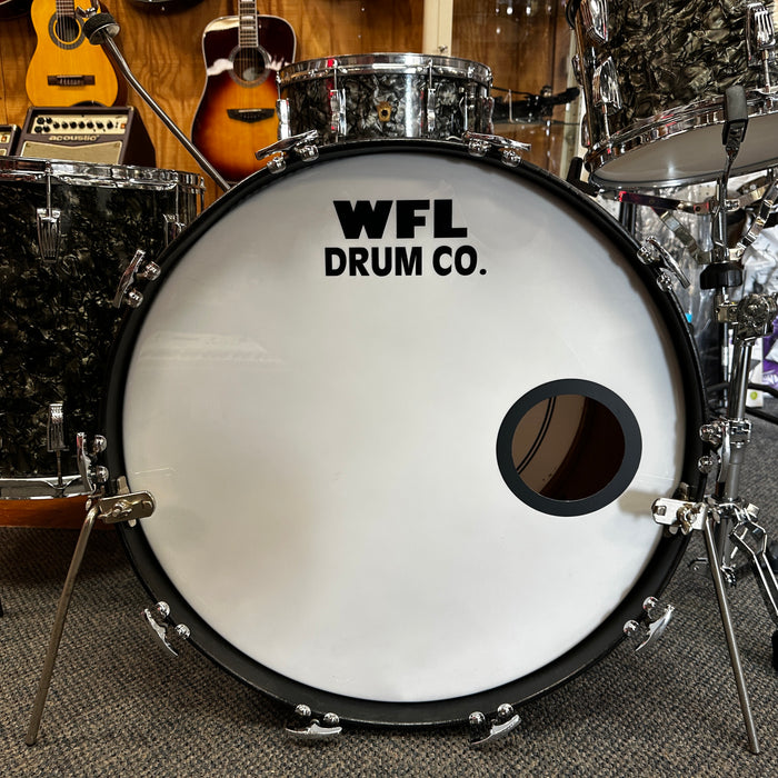 VINTAGE 1950's WFL / Ludwig 4-pc Shell Pack, Black Oyster Pearl