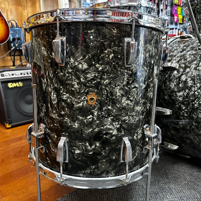 VINTAGE 1950's WFL / Ludwig 4-pc Shell Pack, Black Oyster Pearl