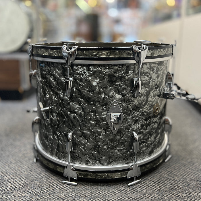 VINTAGE 1960s Gretsch 20x14 Bass Drum, Black Diamond, Round Badge