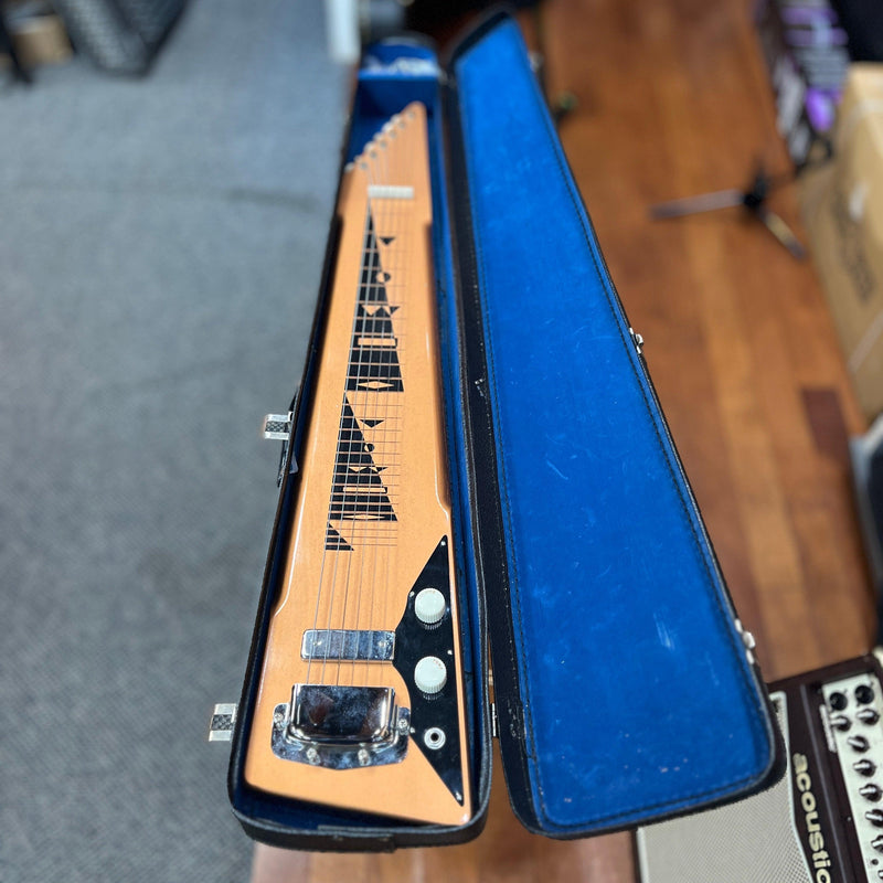 VINTAGE 1960's Harmony H-1 "Shark Tooth" 6-String Lap Steel Guitar, Copper