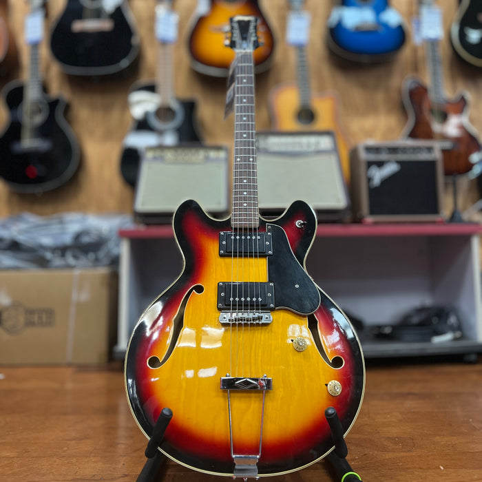 VINTAGE 1960's Tempo (Aria Univox) Hollowbody Electric Guitar, Redburst MIJ Japan