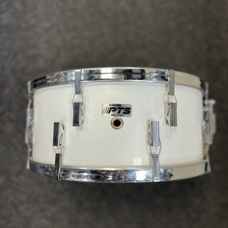 VINTAGE 1980s Remo PTS 14 x 5.5 Pre-Tuned Snare Drum, White