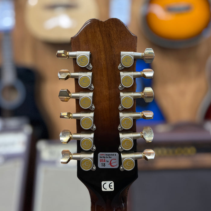 VINTAGE Epiphone AJ-18s L/H-12 Left Handed 12 String Acoustic Electric Guitar