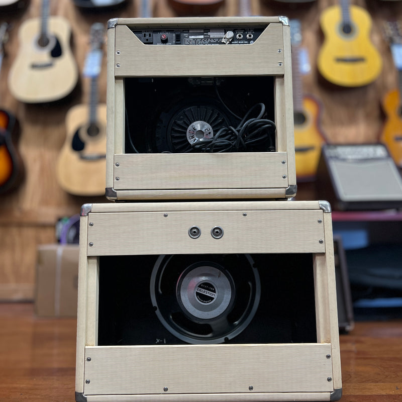 VINTAGE MusicMan RD-112 Combo Amp w/ Matching 1x12 Extension Cabinet, Blonde-Dirt Cheep