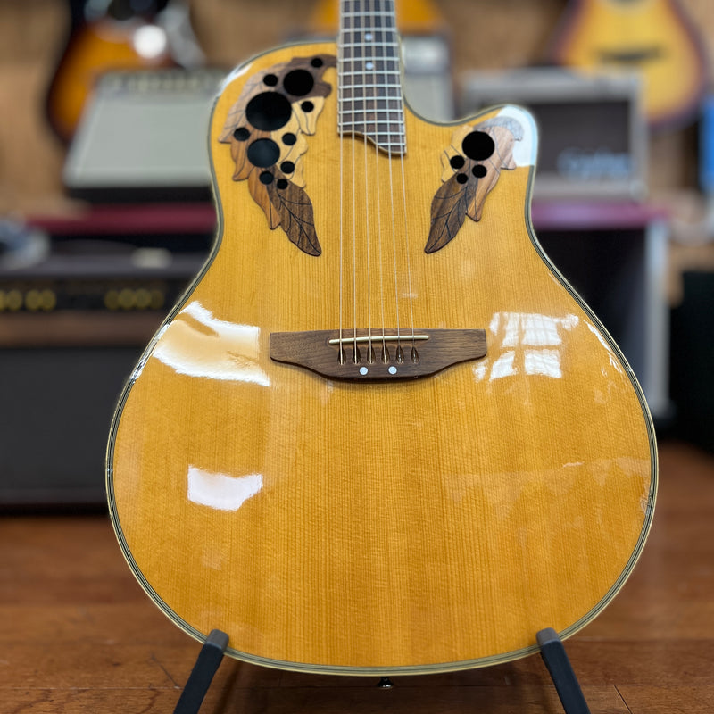 VINTAGE Ovation Celebrity Elite Shallow Bowl Acoustic-electric Guitar, Natural