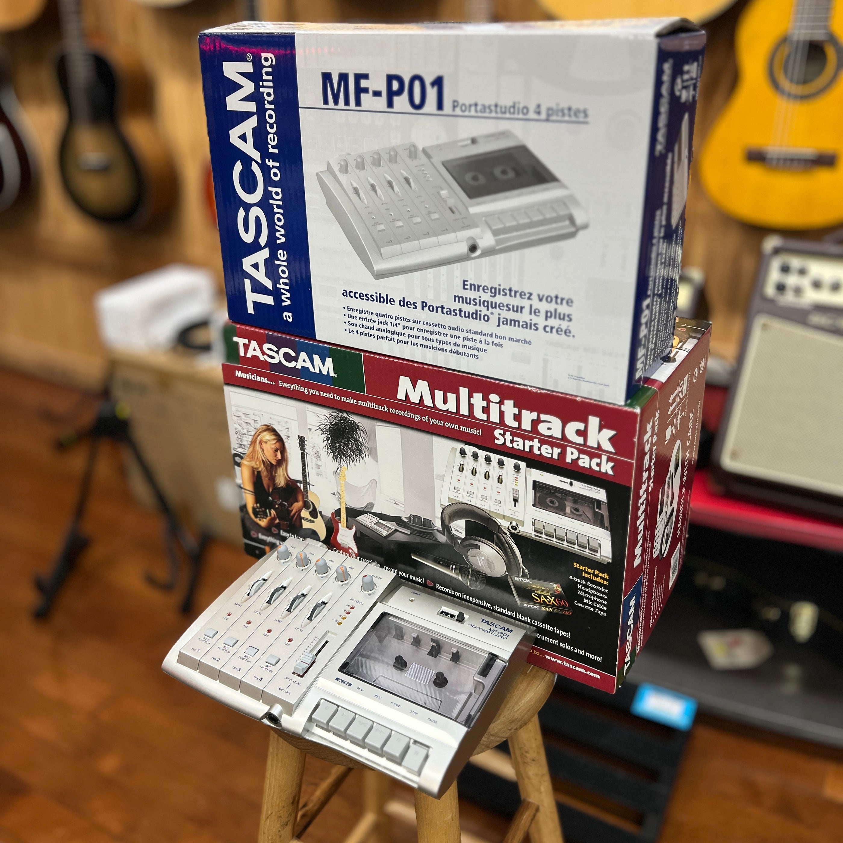VINTAGE Tascam Multitrack Starter Pack w/ MF-P01 4-track Recorder - NE ...
