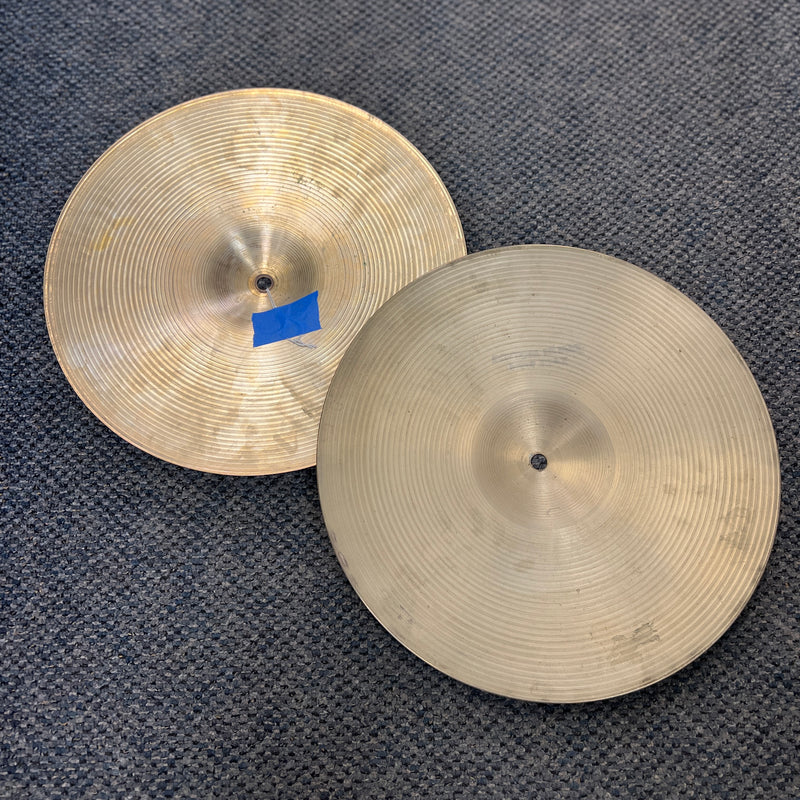 VINTAGE Zildjian 1970's New Beat Thin Stamp Hi Hat Cymbal PAIR
