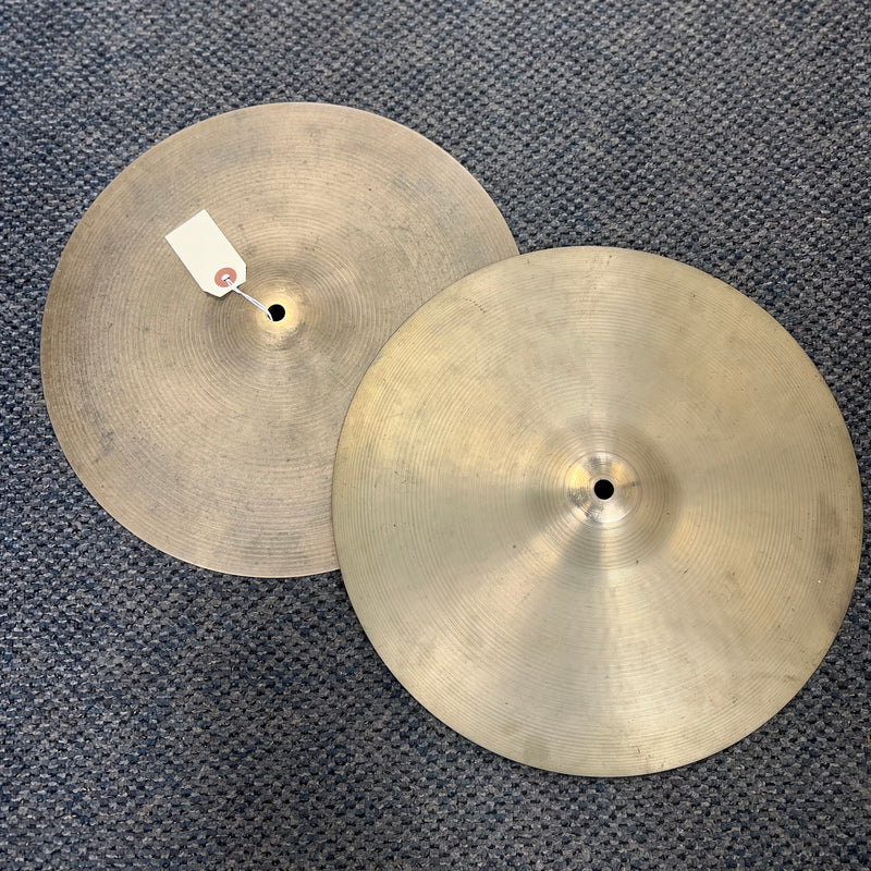 VINTAGE Zildjian 1970's New Beat Thin Stamp Hi Hat Cymbal PAIR