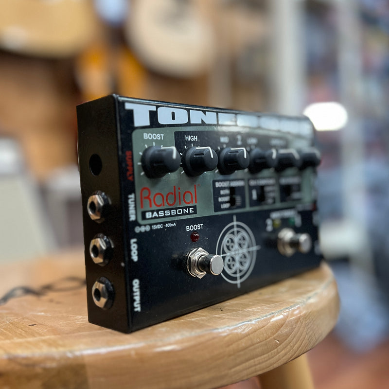 USED Radial Tonebone Bassbone Bass DI Preamp Equalizer Preamplifier V1 w/ PSU