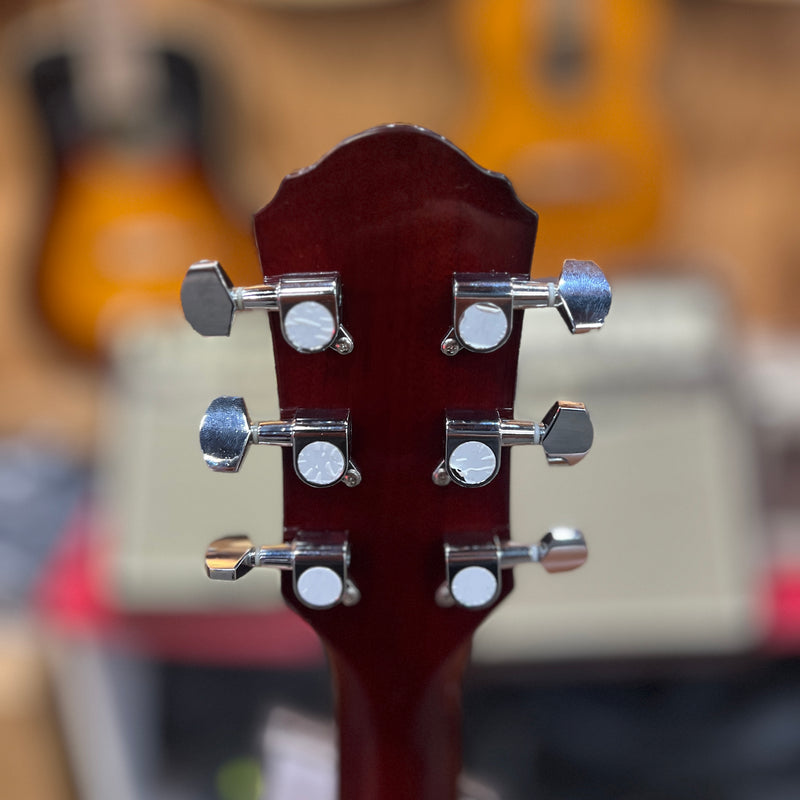 USED Oscar Schmidt OACEFCS Auditorium Acoustic/Electric Guitar, Cherry Sunburst