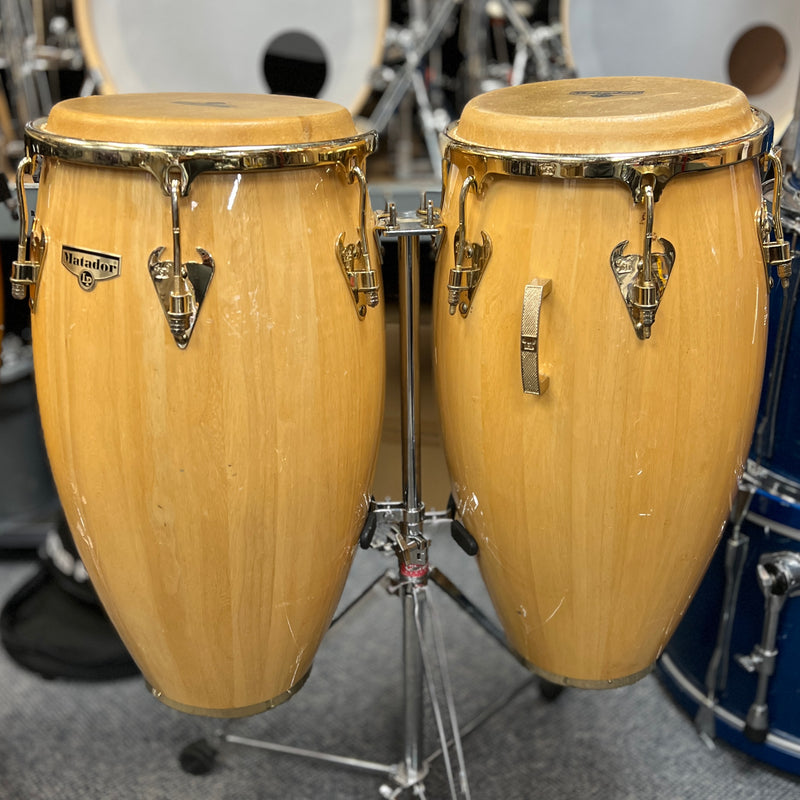USED LP Matador Custom 10 In - 11 In Conga Set Natural w/ Double Stand