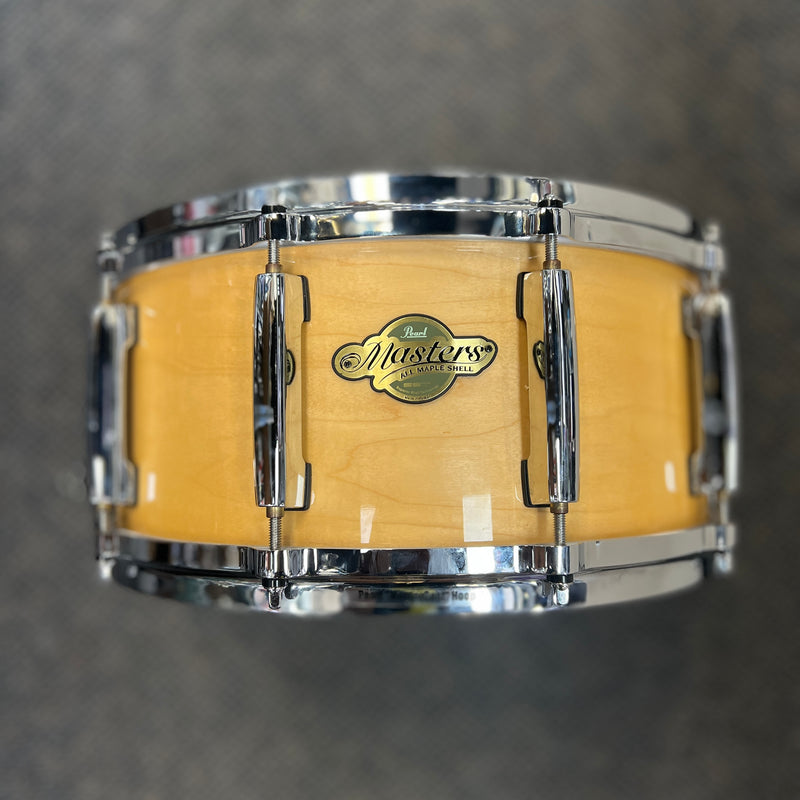 USED Pearl Masters Maple Pure Snare Drum - 6.5"x14" - Natural Maple w/ Bag