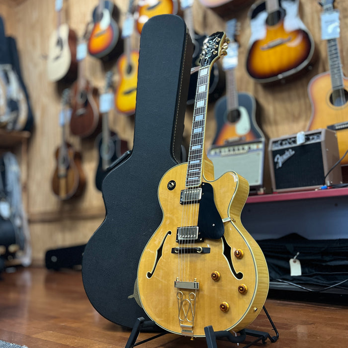 USED Epiphone Joe Pass Emperor Natural Hollow Body Electric Guitar w/ OHSC