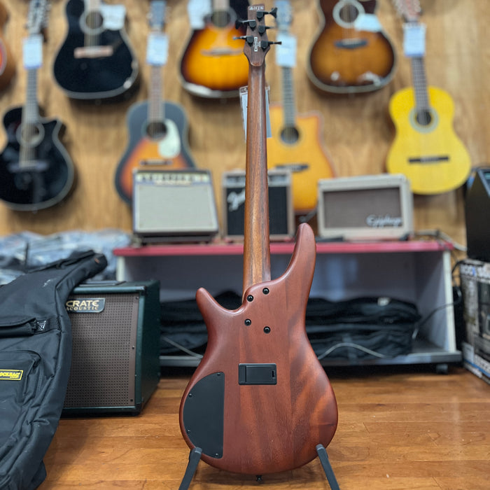 USED Ibanez SR505E 5-String Electric Bass Guitar, Brown Mahogany w/ Bag
