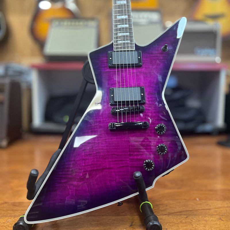 USED Firefly FFLX Explorer-Style Electric Guitar, Purple Burst