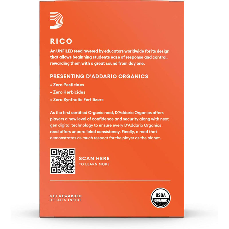 Rico Organic Alto Saxophone Reeds, Strength 3.0, Pack of 10