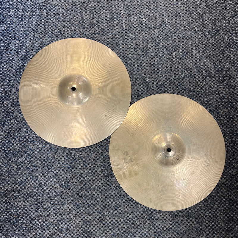 VINTAGE 1980s Sabian Pre-AA 14" Rock Hi-Hat Cymbals, 1300g/1400g