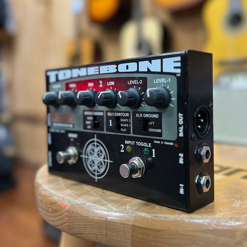 USED Radial Tonebone Bassbone Bass DI Preamp Equalizer Preamplifier V1 w/ PSU