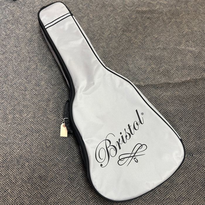 USED Bristol Dreadnought Acoustic Guitar Gig Bag, Silver