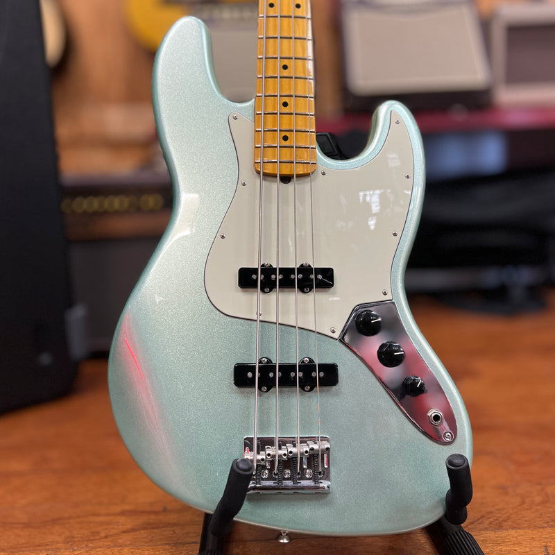USED Fender American Professional II Jazz Bass, Maple Fingerboard, Mystic Surf Green w/ Case