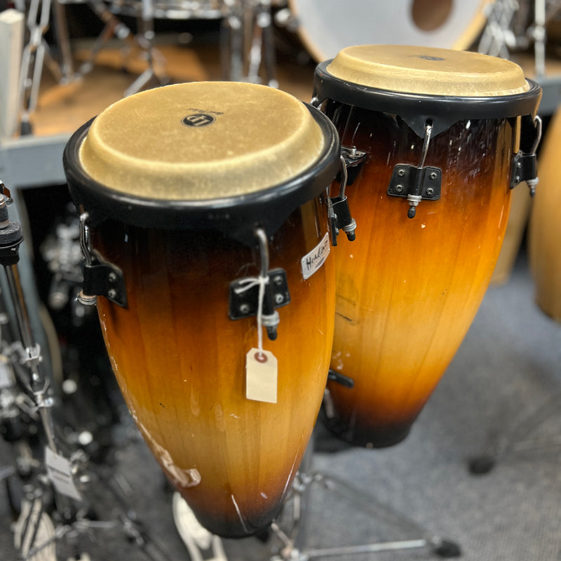 USED Headliner Percussion Thailand Conga Set Vintage Burst w/ Double Stand 9.7 inch 9in