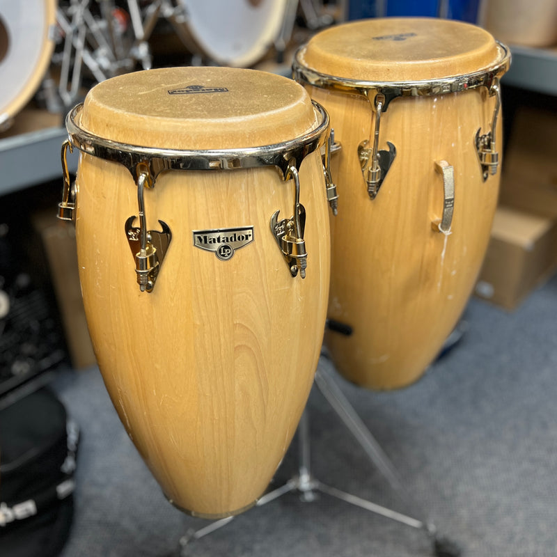 USED LP Matador Custom 10 In - 11 In Conga Set Natural w/ Double Stand