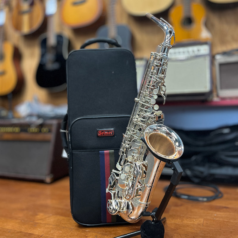 USED Selmer AS42S Professional Alto Saxophone Outfit, Silver, Serial BS24912845