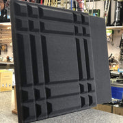 Acoustic Treatment Rigid Ceiling Tile, 24x24, Charcoal "4 Corner Stripes" Pattern-Dirt Cheep