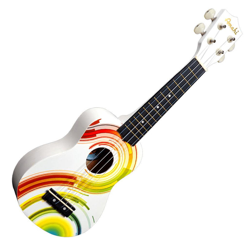 Amahi DDUK7 Tropical Series Soprano Ukulele, Psychedelic-Dirt Cheep
