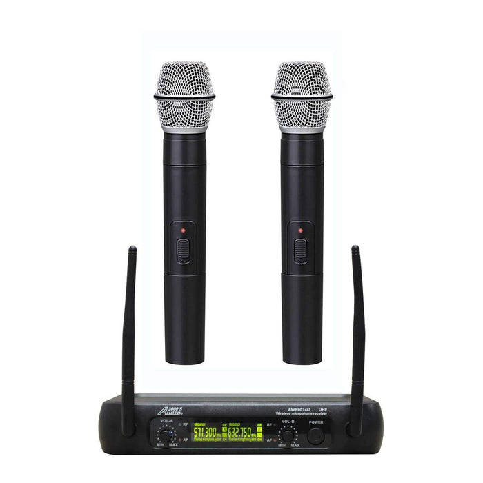 Audio 2000's AWM6074U Dual Handheld UHF Wireless Microphone System-Dirt Cheep