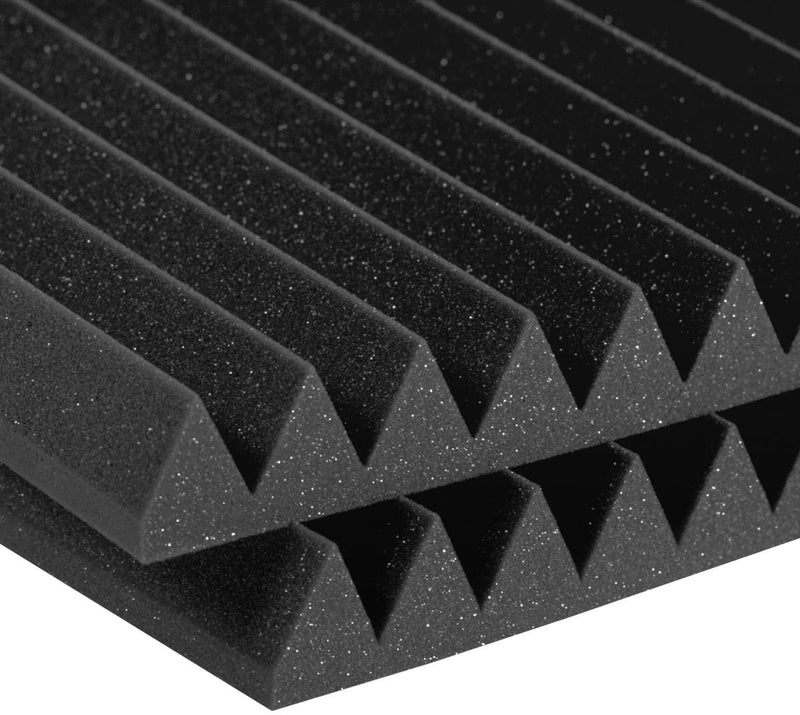 Bulk Studio Foam, Charcoal Wedge Cut, 24 x 48 x 2" Acoustic Treatment-Dirt Cheep