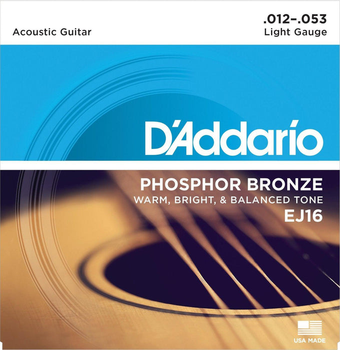 D'Addario EJ16 Phosphor Bronze Acoustic Guitar Strings, Light-Dirt Cheep