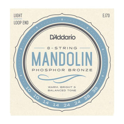 D'Addario EJ73 Mandolin Strings, Phosphor Bronze, Light, 10-38-Dirt Cheep