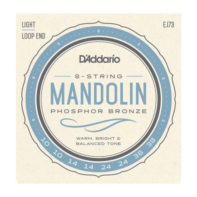 D'Addario EJ73 Mandolin Strings, Phosphor Bronze, Light, 10-38-Dirt Cheep