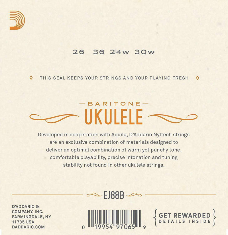 D'Addario EJ88B Nyltech Ukulele Strings, Baritone-Dirt Cheep