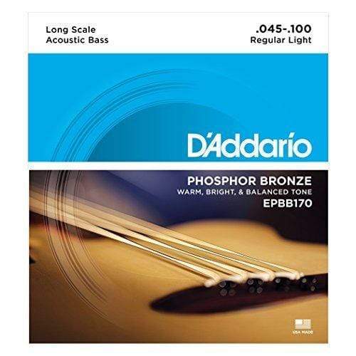 D'Addario EPBB170 Phosphor Bronze Acoustic Bass Strings, Long Scale, 45-100-Dirt Cheep