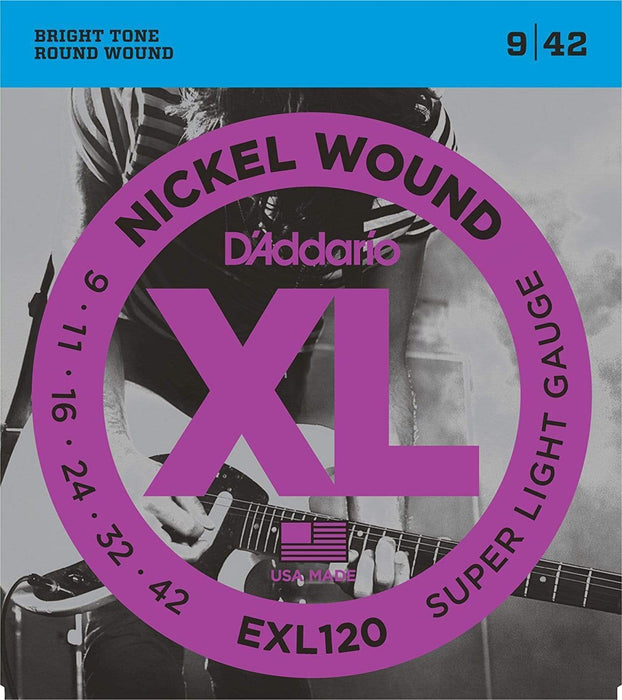 D'Addario EXL120 Nickel Wound Electric Guitar Strings, Super Light, 9-42-Dirt Cheep