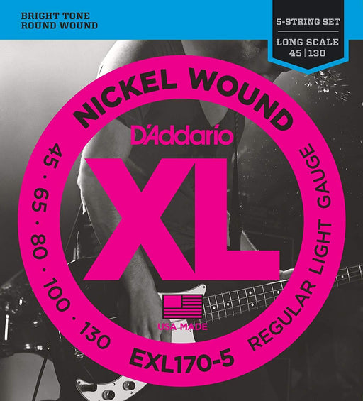 D'Addario EXL170-5 5-String Nickel Wound Bass Guitar Strings, Light, 45-130, Long Scale-Dirt Cheep